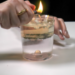 cómo hacer una vela con agua y aceite